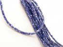 Nacre strand - tube 3x4 mm blue shimmering, length 40 cm...