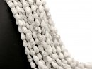 Howlite strand - faceted drops 8x12 mm white marbled, lenght 20 cm /5376