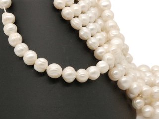 Cultured pearl strand - baroque 11-12 mm, white, lenght 37cm, drilling-2mm /7145