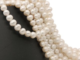 Culture pearl strand - baroque appr. 11x12 mm white, length 39 cm /7146