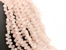 Rose quartz strand - faceted drops, 8x12 mm, pink -...