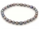 Culture pearl bracelet - oval 5x6 mm lilac gray /8931