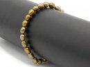 Culture pearl bracelet - oval 5x6 mm green gold /8930