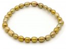 Bracelet - perles de culture, 5x6mm or vert /8930