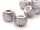Two purple glass beads for jewellery