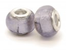 Glass bead element - rondelle 10x14 mm violet metallic, 2 pcs /R017