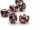 Zwei lila Glasbeads mit abtrakt floralem Muster