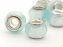 Two light blue glass beads for jewellery