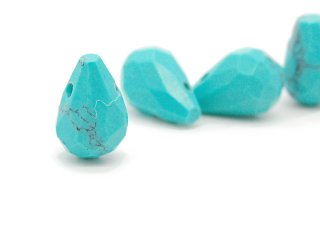 Blue faceted howlite in drop shape