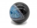 Agate - sphere 24 mm black with blue crystal structure,...