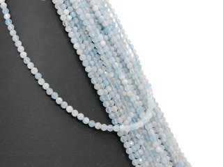 Light blue, pierced, large aquamarine beads