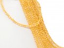 Citrine strand - round 4 mm sunflower yellow, length 38.5...