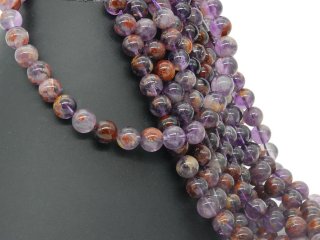 Ametrine strand - spheres 10 mm lilac and red yellow, length 39 cm /1468