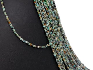 Turquoise strand - faceted rondelle 2x3 mm blue green, length 39 cm /1525