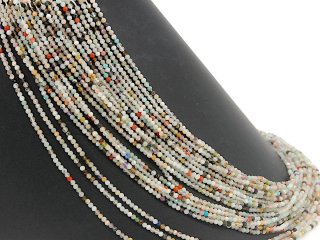 Faceted multicoloured amazonite beads