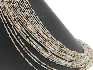 Pierced, mixed gemstones for jewellery