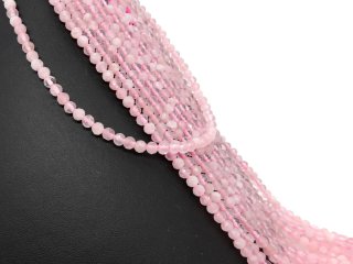 Durchbohrte, facettierte Rosenquarzperlen