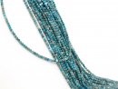 Apatite strand - faceted spheres 3 mm sea blue, length 39...