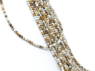 Turquoise strand - faceted spheres 3.5 mm earthy shades, length 39 cm /1386