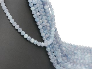 Aquamarine strand - spheres 7 mm colored blue, length 38 cm /4534