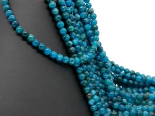 Apatite strand - spheres 7 mm ocean blue colored, length 38 cm /2139