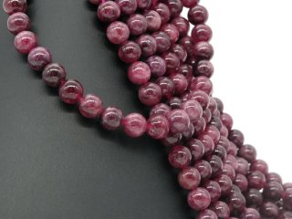 Garnet strand - spheres 10 mm wine red, cloudy, colored, length 38.5 cm /4718