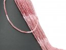 Strawberry quartz strand - faceted spheres 3.5 mm pink,...