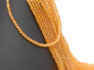 Citrine strand - spheres 4 mm orange yellow, length 38 cm /2735