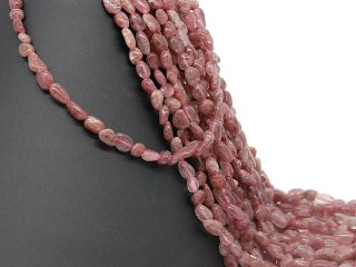 Strawberry quartz strand - natural cut 5x8 mm red, 39.5 cm /3821