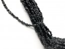 Obsidian Strang - Naturschliff 6x9 mm schwarz, L&auml;nge...
