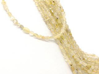 Citrine strand - natural cut 6x8 mm pale yellow, length 38.5 cm /3836