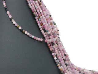 Tourmaline strand - faceted spheres 4 mm multicolor, length 38 cm /2347