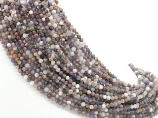 Amethyst strand - faceted 4 mm pale lilac gray brown, length 39 cm /2384