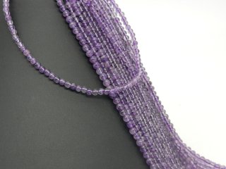 Amethyst strand - round 4 mm violet, length 39.5 cm /1643