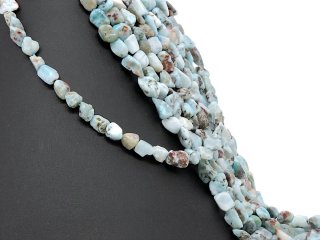 Larimar strand - natural cut appr. 7x10 mm pale blue and grey, 40 cm /3841