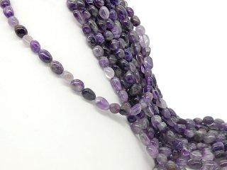Amethyst strand - natural cut 8x10 mm violet, length 39.5 cm /3845
