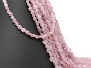 Rose quartz strand - natural cut 6x8 mm pink, length 38.5 cm /3829