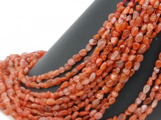 Carnelian strand - natural cut 6x10 mm red, length 39.5 cm /3847