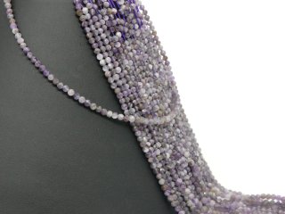 Amethyst strand - faceted 3 mm lilac gray, length 39.5 cm /2379
