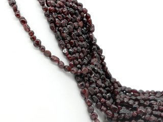 Garnet strand - natural cut 6x8 mm bordeaux red, length 39.5 cm /3828