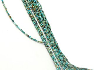 Turquoise strand - faceted spheres 2.5 mm blue green, length 38.5 cm /2328