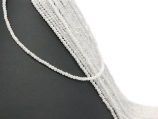 Moonstone strand - round 3 mm grey white, length 39.5 cm /2354