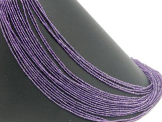 Amethyst Strang - facettierte Linsen 1x2 mm violett, Länge 39 cm /3861