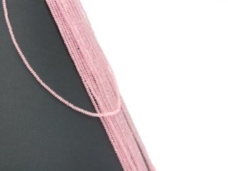 Rosenquarz Strang - facettierte Linse 1x2 mm pink, Länge 39 cm /3862