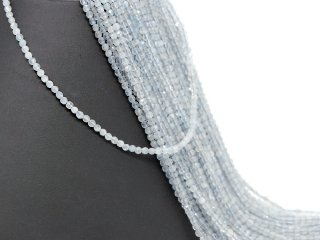 Light blue, pierced, large aquamarine beads