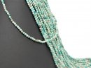 Turquoise strand - faceted spheres 3 mm mint blue green,...