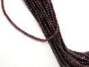 Garnet strand - faceted spheres 4 mm wine red, length 39...