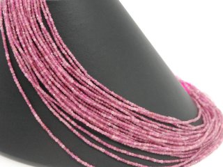 Tourmaline strand - faceted cube 2,5 mm pink, length 39 cm /3967