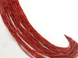 Carnelian strand - faceted cubes 2.5 mm red, length 39 cm /3990