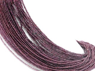 Faceted, pierced, violet garnet beads